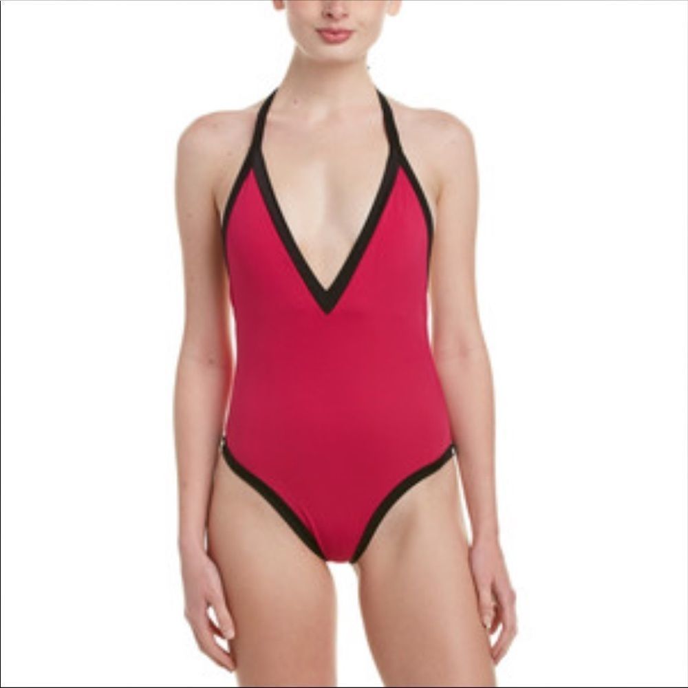 Pink swimsuit 🩱 Sole East Capri One-Piece Swimsuit Berry-Black SZ SMALL